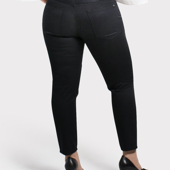 OLGYN Women's Slim Fit Black Plus Size Denim Pant - Picture 2 of 5